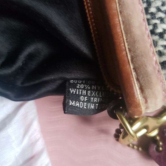 Coach Y2K Tweed Wristlet with Pink Velvet Bow Jewel Accent -  Vintage - Picture 7 of 8